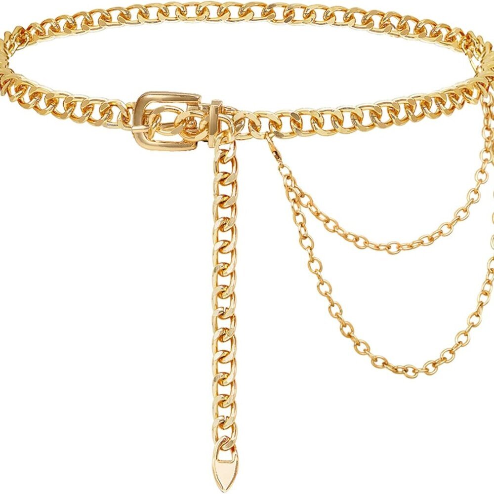 COPY - Chain Belt for Women Metal Waist Chain Fashion Multilayer Chain Belts fo…